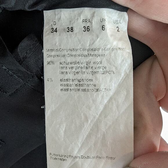 Hugo Boss Black Teresa Virgin Wool Blend Mid Rise Trousers Size Women's 2 - Picture 9 of 9